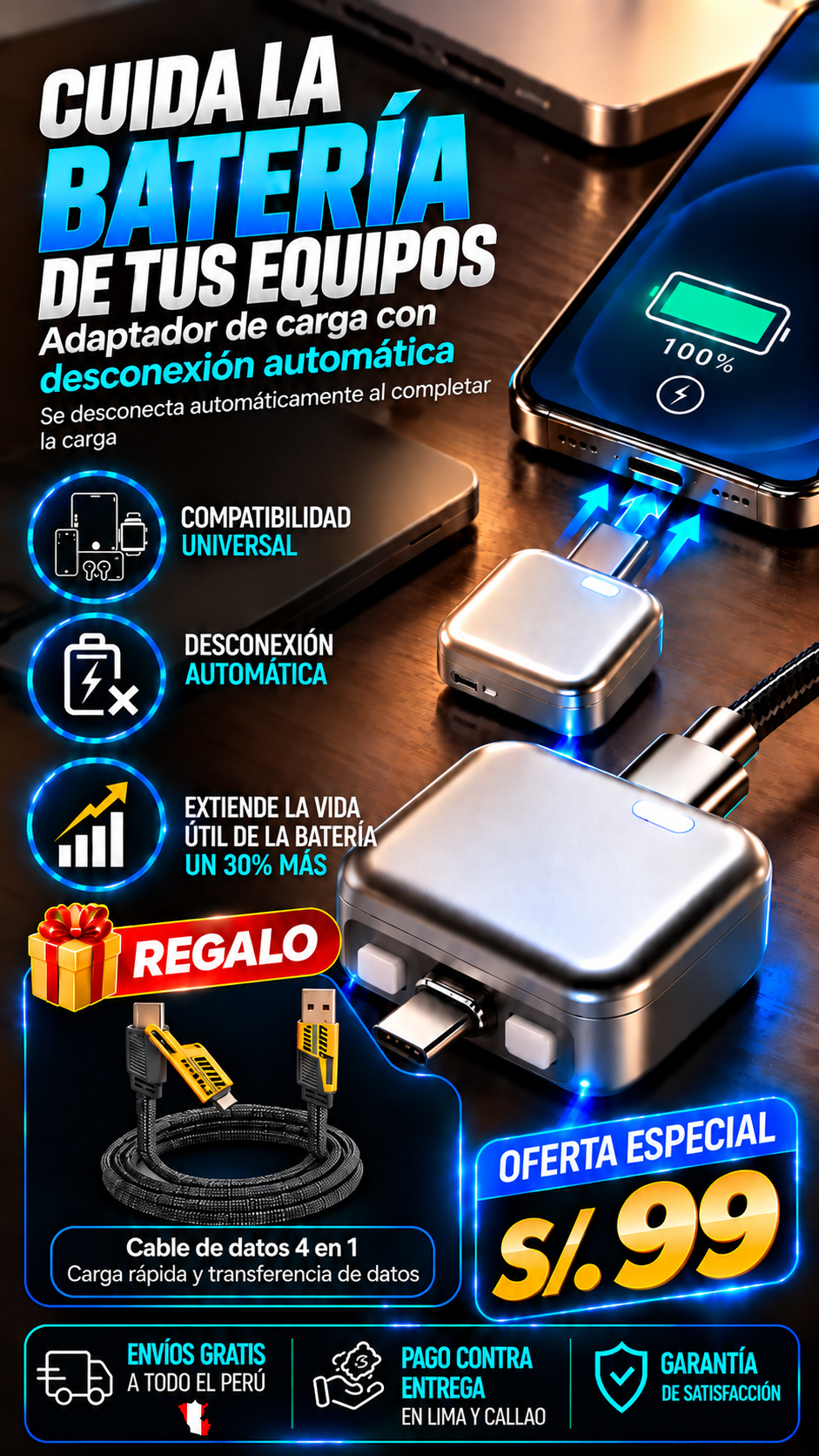 ADAPTADOR DE CARGA CON DESCONEXIÓN AUTOMÁTICA